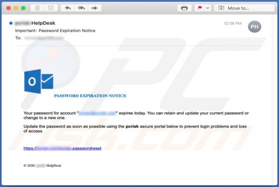 Email Estafa "PASSWORD EXPIRATION NOTICE"