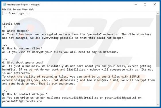 Ransomware Pecunia