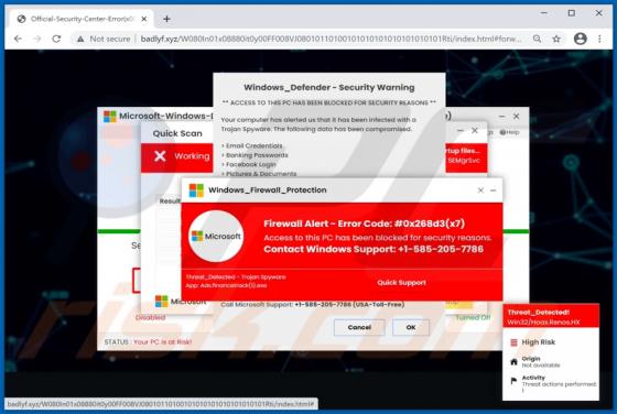 Estafa Emergente "Firewall Spyware Alert"