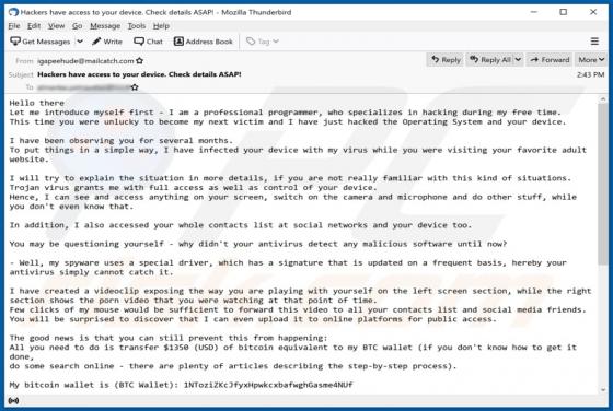 Email Estafa "I Am A Professional Programmer Who Specializes In Hacking"