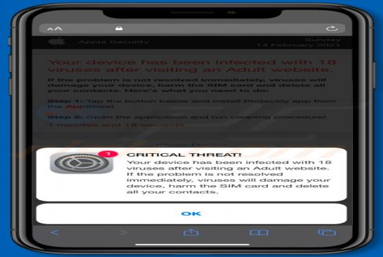Estafa Emergente "Device Infected After Visiting An Adult Website" (Mac)