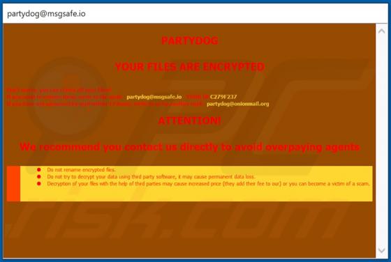 Ransomware PARTYDOG