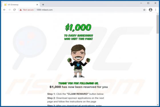 Estafa Emergente "Mr Beast Giveaway"