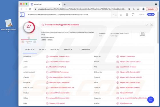 Virus MacRunnerDaemon (Mac)