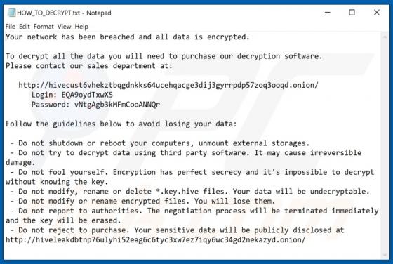 Ransomware Hive