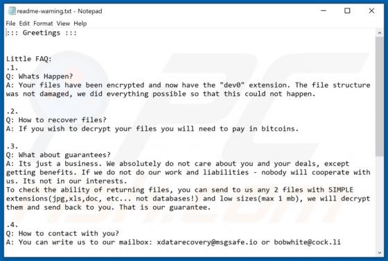 Ransomware Dev0