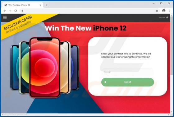 Estafa Emergente "Win The New iPhone 12"