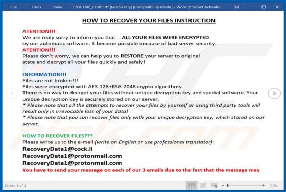 Ransomware CHRB