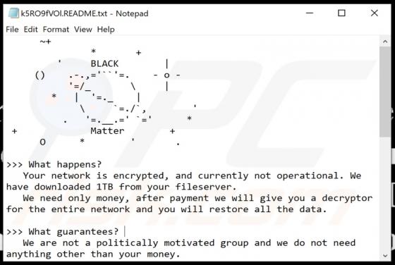 Ransomware BlackMatter