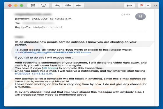Email Estafa "I Know You Are Cheating On Your Partner"