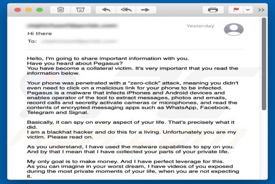 Email Estafa "Have You Heard About Pegasus?"