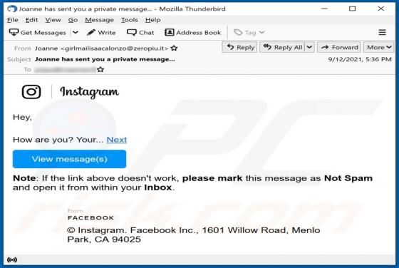 Estafa Por Email de Instagram