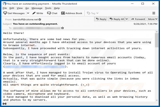 Email Estafa "Unfortunately, There Are Some Bad News For You"