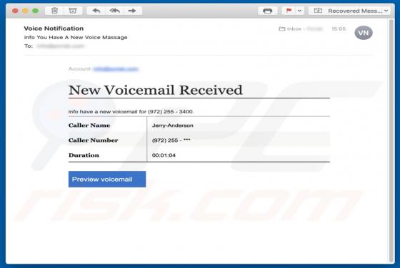 Email Estafa Voicemail