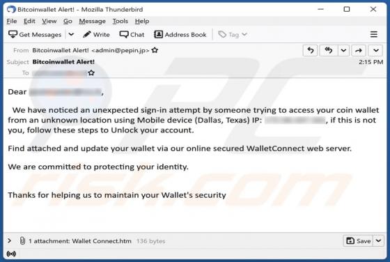 Email Estafa WalletConnect