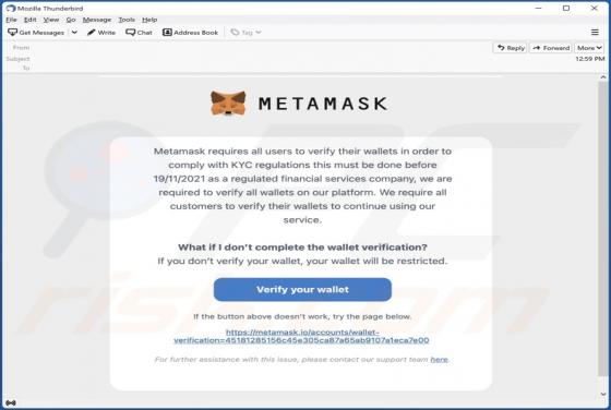 Email Estafa MetaMask