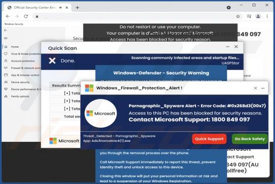 Estafa Emergente "Pornographic Spyware Alert"