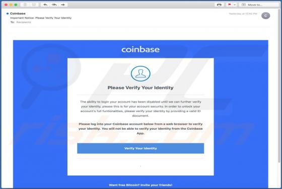 Email Estafa Coinbase