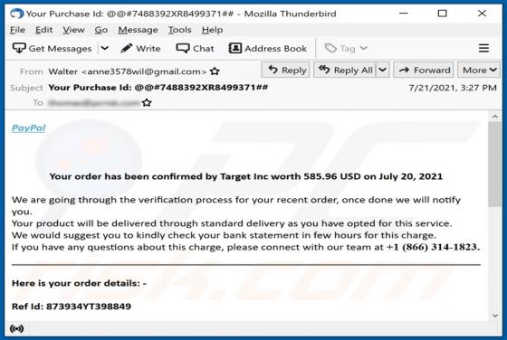 Email Phishing Estafa "PayPal"