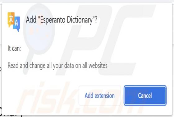 Adware "Esperanto Dictionary"