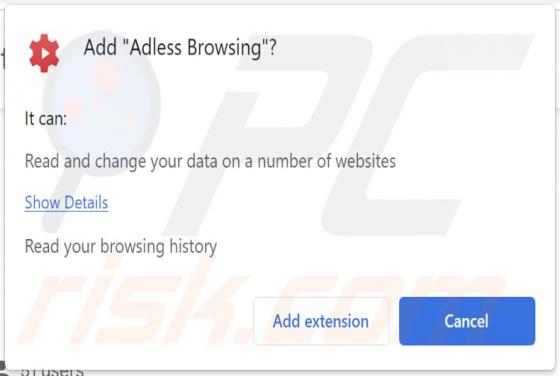 Adware "Adless Browsing"