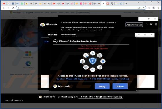 Estafa Emergente "Access To This Pc Has Been Blocked For Due To Illegal Activities"
