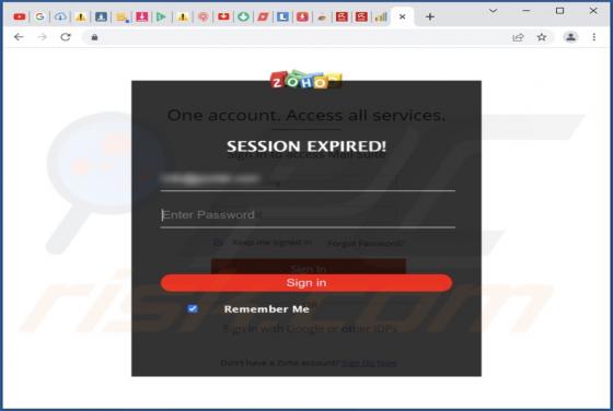 Email Phishing Estafa Zoho