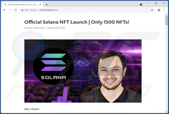 Estafa Emergente "Official Solana NFT Launch"