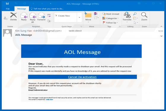 Estafa de correo electrónico de AOL