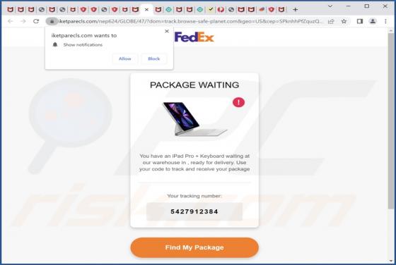 Estafa emergente de PAQUETE EN ESPERA DE FedEx