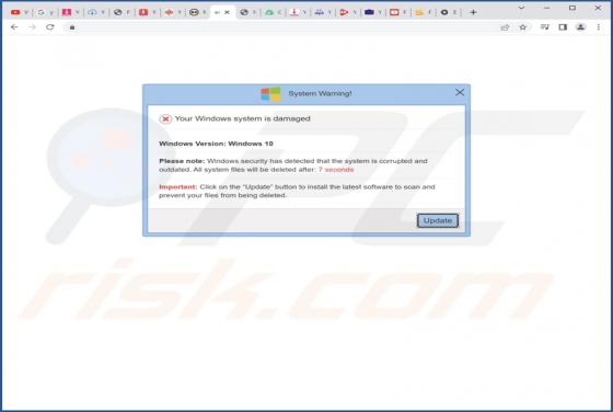 Estafa POP-UP "Windows Firewall Has Detected That Your Windows Is Damaged And Irrelevant"
