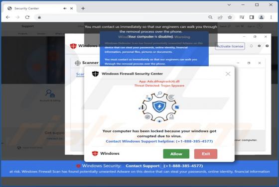 La estafa POP-UP "Your Windows Got Corrupted Due To Virus"