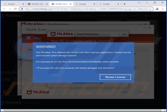 La estafa emergente "Your Windows 10 Is Infected With Viruses"