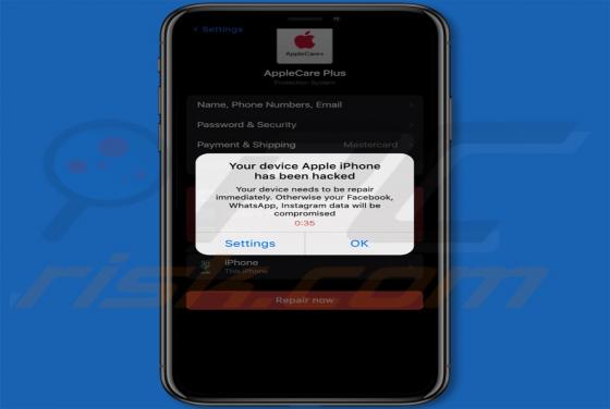 Estafa POP-UP "Your Device Apple iPhone Has Been Hacked" (Mac)