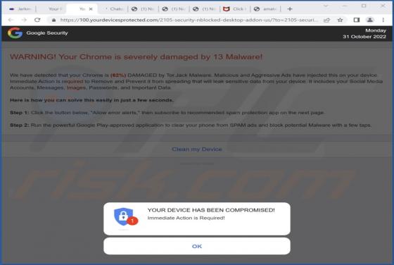 Anuncios "Yourdevicesprotected.com"