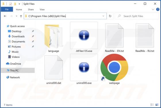 Adware "Split Files"