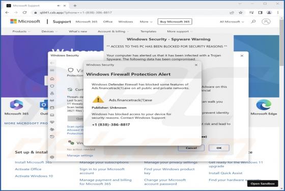 Estafa POP-UP "Windows Firewall Protection Alert"