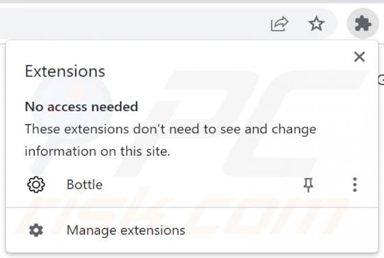 Secuestrador del navegador "Bottle"