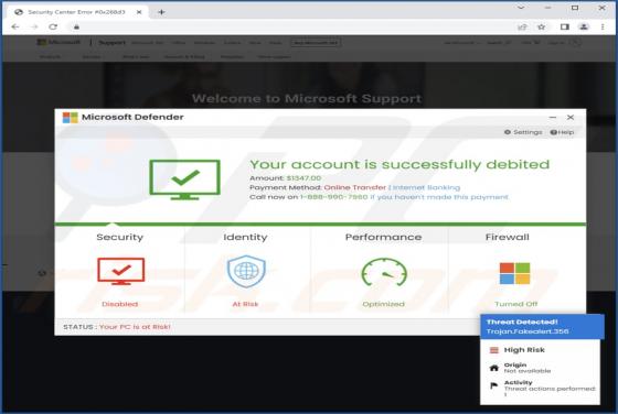 Estafa POP-UP "Your Account Is Successfully Debited"