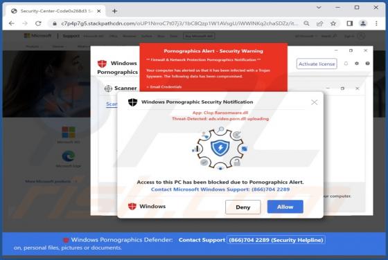Estafa POP-UP "Clop Ransomware.dll"