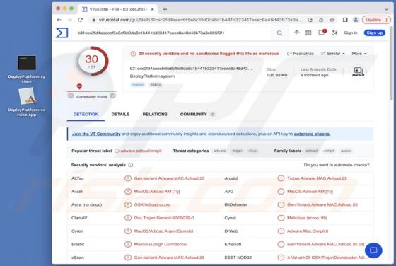 Adware "DeployPlatform" (Mac)