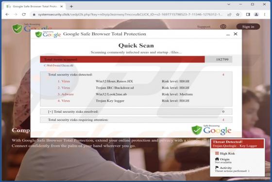 Estafa emergente "Google Safe Browser Total Protection"