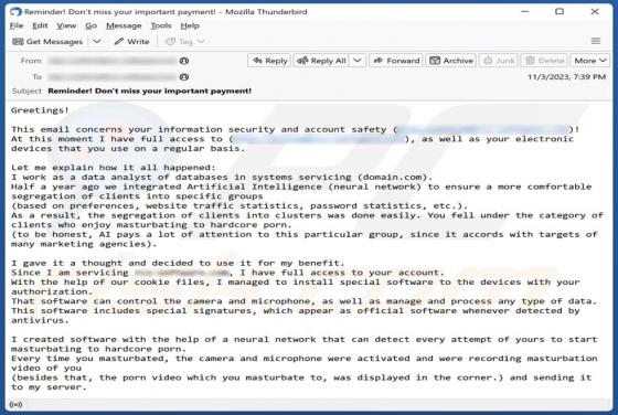Estafa "This Email Concerns Your Information Security"