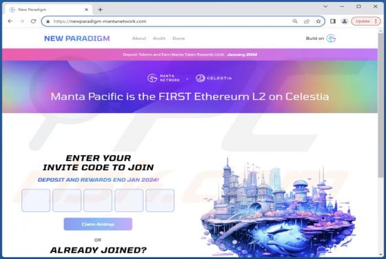 Estafa "New Paradigm Airdrop"