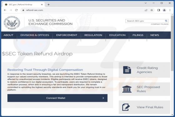 Estafa "SEC Token Refund Airdrop"