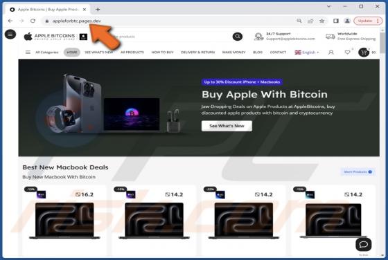 Estafa "Buy Apple Products With Bitcoins"