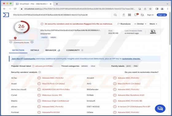 Adware "Araucarian.app" (Mac)