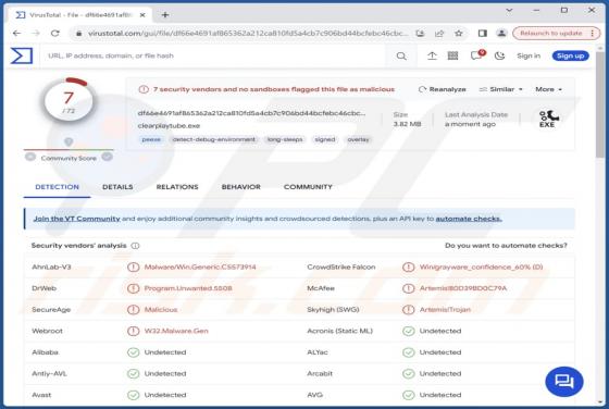 Aplicación no deseada "Clear Play Tube"
