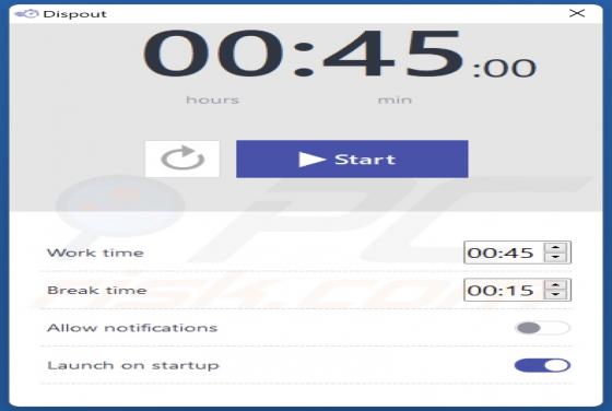 Aplicación no deseada "Dispout"