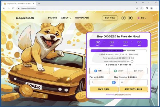 Estafa DOGE20 Presale